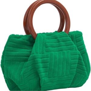 Handbag with wooden Handles